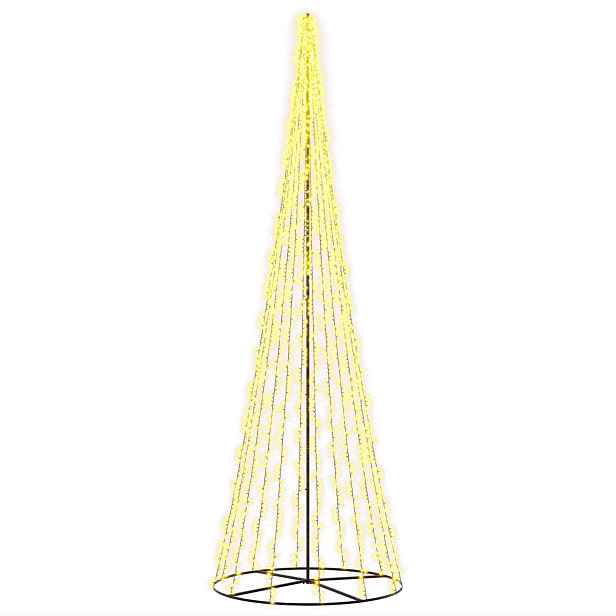 vidaXL LED vánoční strom 485 cm 3000 LED Teplá bílá Ocel Černá