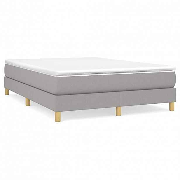 vidaXL Rám postele s boxspringem světle šedý 140 x 190 cm textil