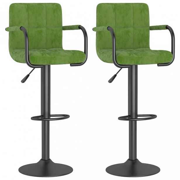 Barová židle 2 ks samet / kov Světle zelená