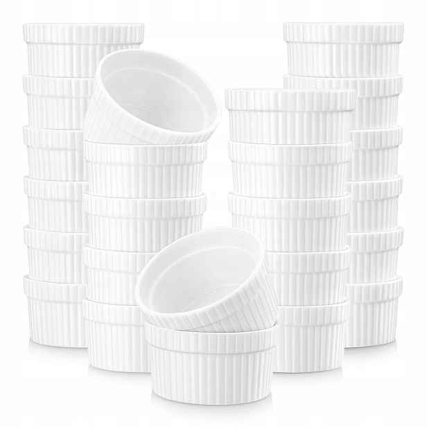 Sada 24 kusů formiček porcelánových misek na omáčku Ramekin 55 ml bílé Malacasa