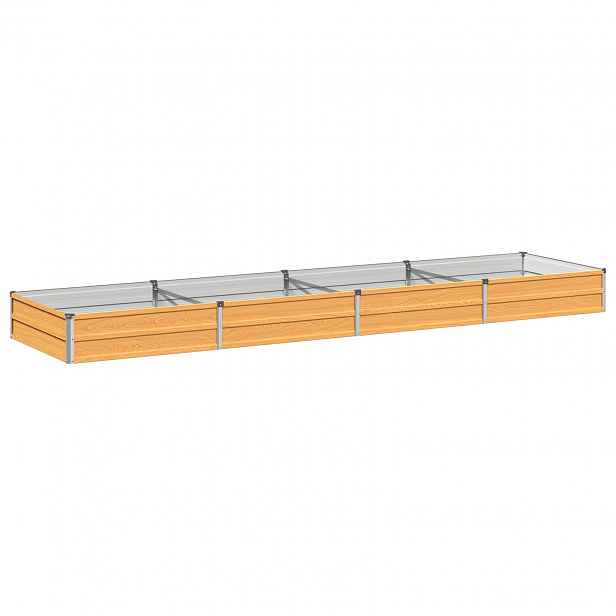 vidaXL Vyvýšený zahradní záhon Přírodní 320 x 80 x 24 cm