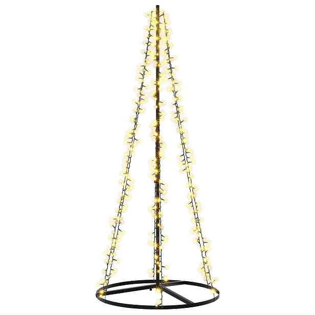 vidaXL LED vánoční strom 165 cm 540 LED Teplá bílá Ocel Černá