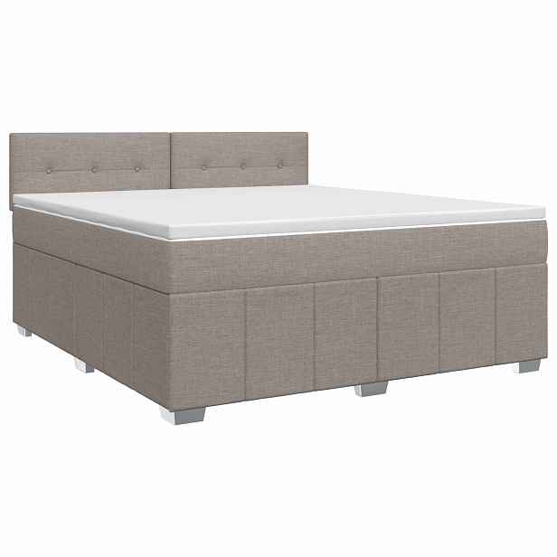 vidaXL Postel boxspring s matrací s čelo Taupe 140 x 190 cm Textil