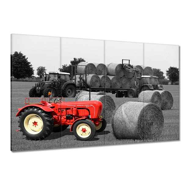 Obrazy 120x80 Žně Červený traktor