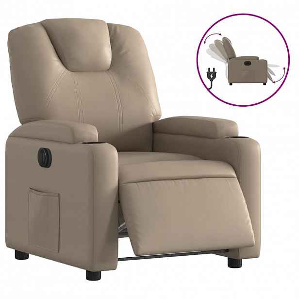 vidaXL Elektrické polohovací křeslo cappuccino umělá kůže