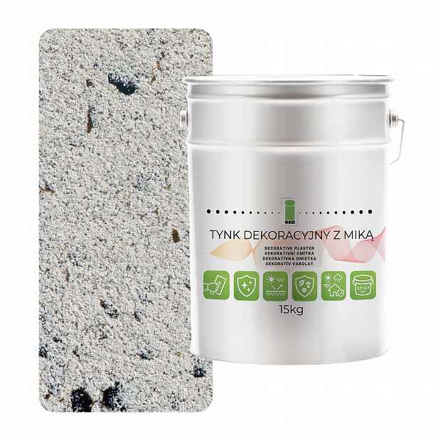 Dekorativní omítka s slídou šedá světlá Diamond Effect 15 kg Hydrofobní D902