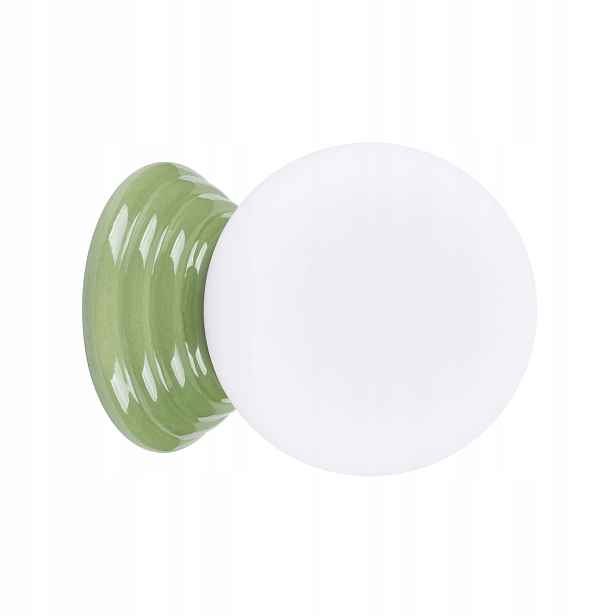 Sollux Lighting Zelená keramická nástěnná lampa mléčná koule 1xg9 ip44