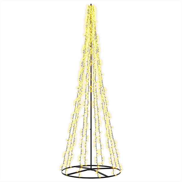 vidaXL LED vánoční strom 285 cm 1550 LED Teplá bílá Ocel Černá