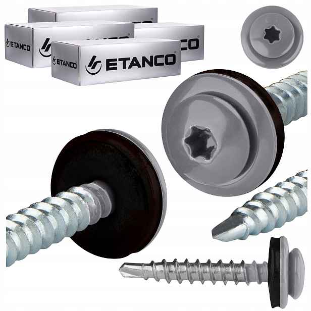 Farmářské vruty Torx 4,8x35 mm Ral 9006 1000 ks, vruty Etanco Gtf P