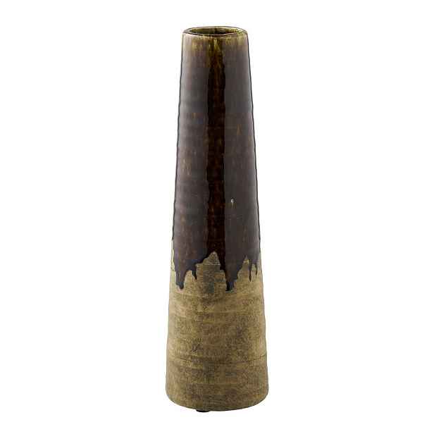 Hnědá keramická vysoká váza (výška 39 cm) – House Nordic