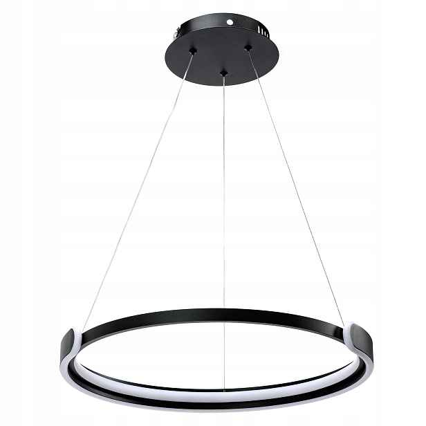 Moderní závěsná lampa kulatá černá Led Stropní Svítidlo Ring 50 cm Nízká