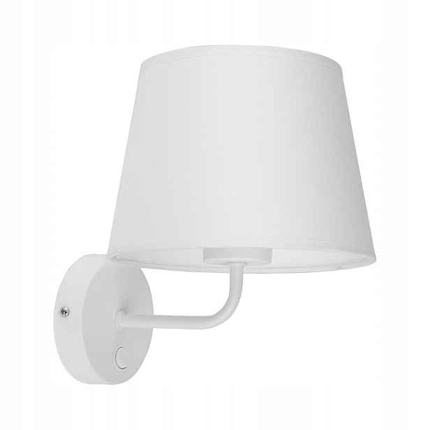 Nástěnná lampa s stínítkem Maja bílá Tk Lighting 1882 E27 do ložnice