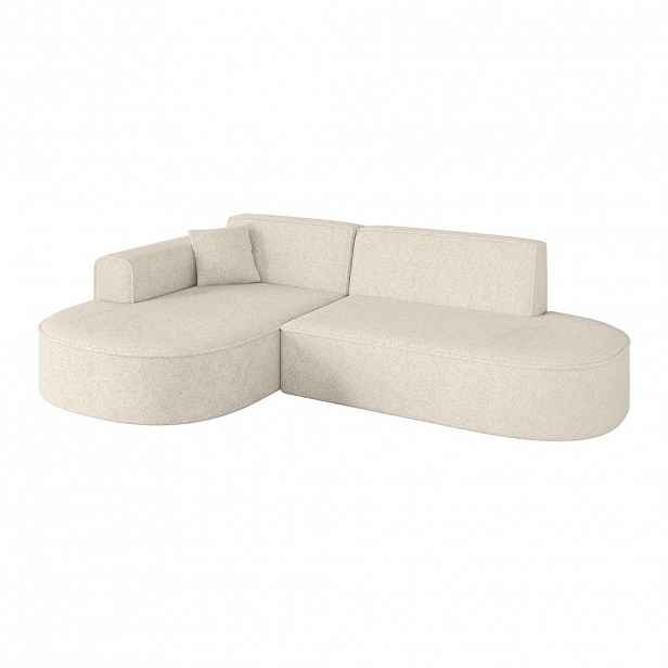 ALTDECOR ROHOVÁ SEDACÍ SOUPRAVA s otomanem vlevo MARI-L1 – 243 x 171 x 79 cm, krémová látka