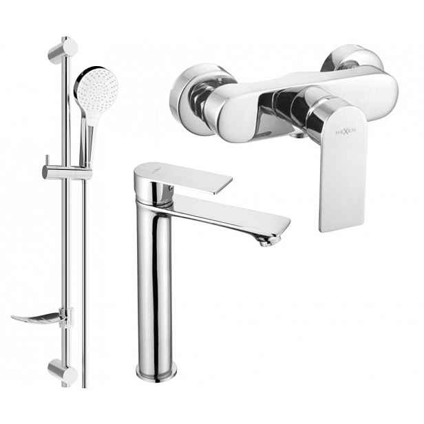 MEXEN - Royo DF05 Set umyvadlové a sprchová baterie s příslušenstvím, chrom 72214DF05-00