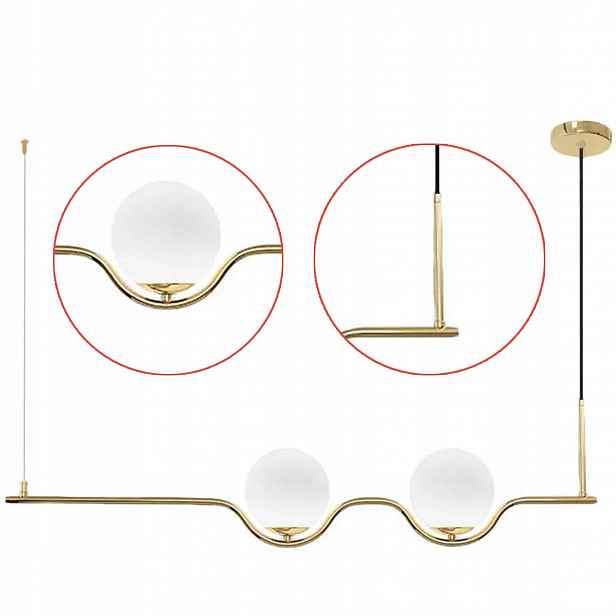 Moderní závěsná lampa Zlatá Lineární 104 cm Horizontální lampa do obývacího pokoje E27