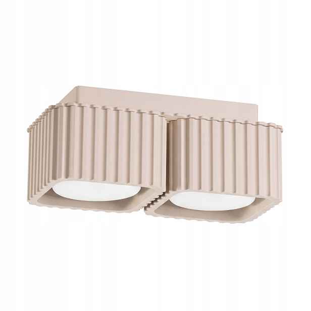 Sollux Lighting Riff stropní spot taupe rýhovaný 2xGX53 10W