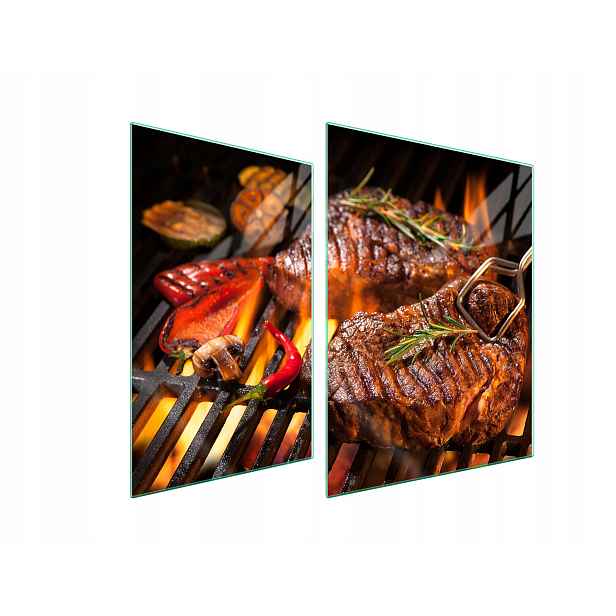 7v1 Skleněná ochranná deska na sporák 70x52 Grill