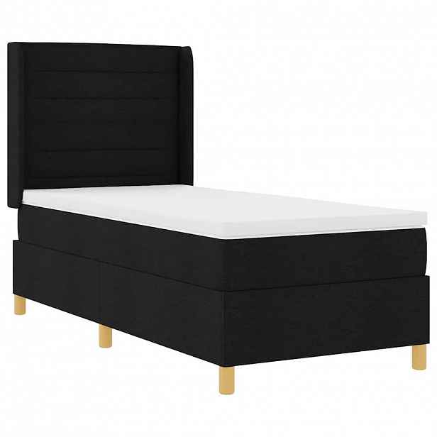 vidaXL Postel s boxspringem s LED pásky Černá 80 x 200 cm textil