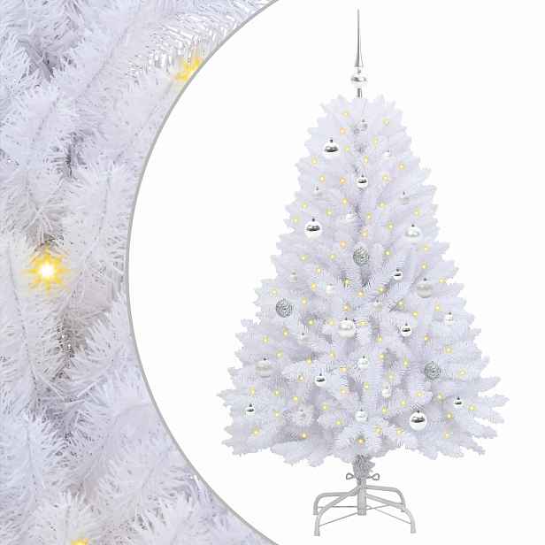 vidaXL Umělý Skládací Vánoční Strom Bílá 150 cm PVC a ocel