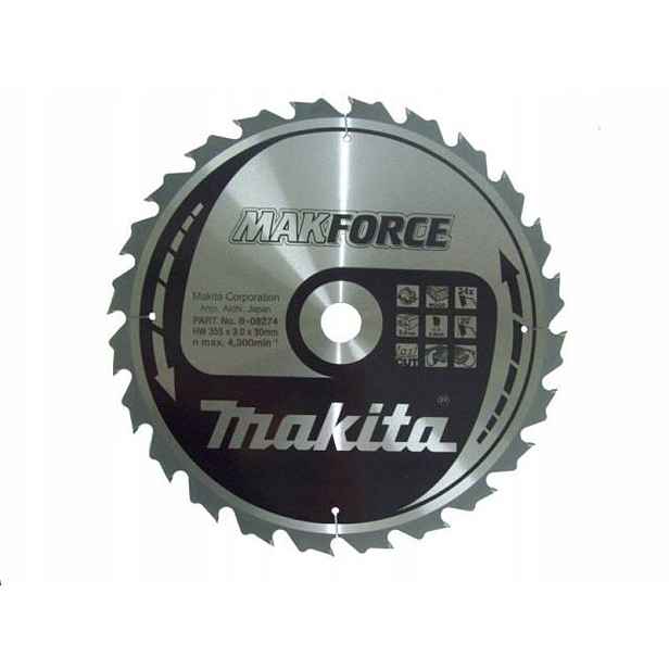 kotoučová pila na řezání dřeva 355/30/3,0 mm, 24 zubů, Makita [B-08274]