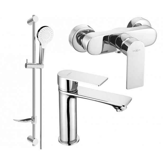 MEXEN - Royo DF05 Set umyvadlové a sprchové baterie s příslušenstvím, chrom 72204DF05-00
