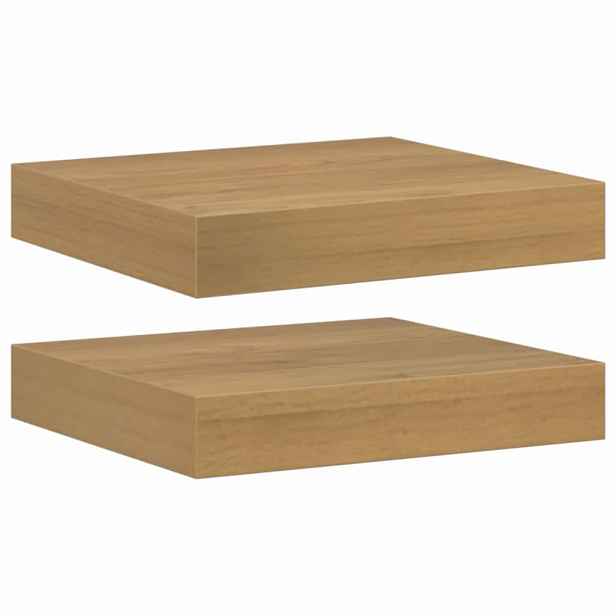 vidaXL Nástěnná polička 2 ks Hnědá 23 x 23,5 x 3,8 cm Kompozitní dřevo