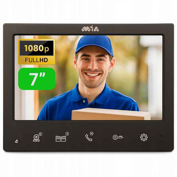 Videodomofon 7" Full Hd Mia VID 7B-SD-FHD paměť obrazu brána 1080p