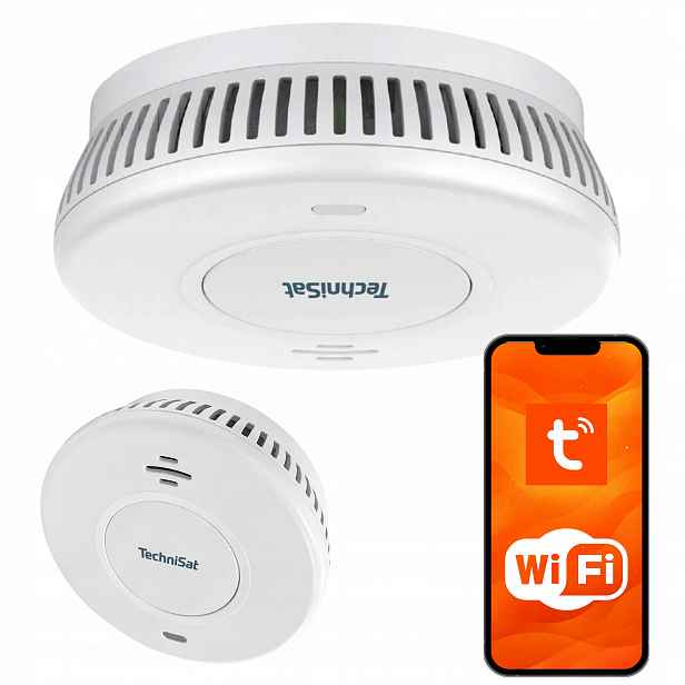 WiFi detektor kouře aplikace Tuya 85dB TechniSat Smoke Sensor 2 EN14604