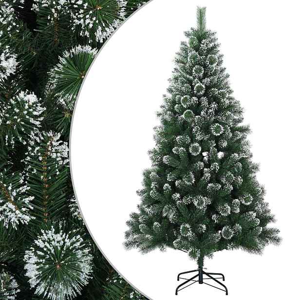 vidaXL Umělý vánoční stromeček 240 cm PVC a kov Zelená