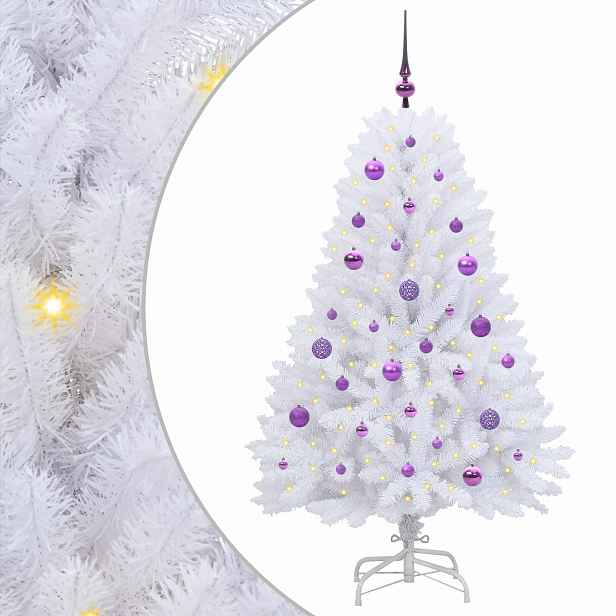 vidaXL Umělý Skládací Vánoční Strom Bílá 150 cm PVC a ocel