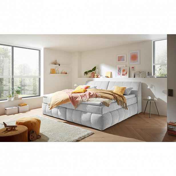 MID.YOU POSTEL BOXSPRING, 240/200 cm, barvy stříbra