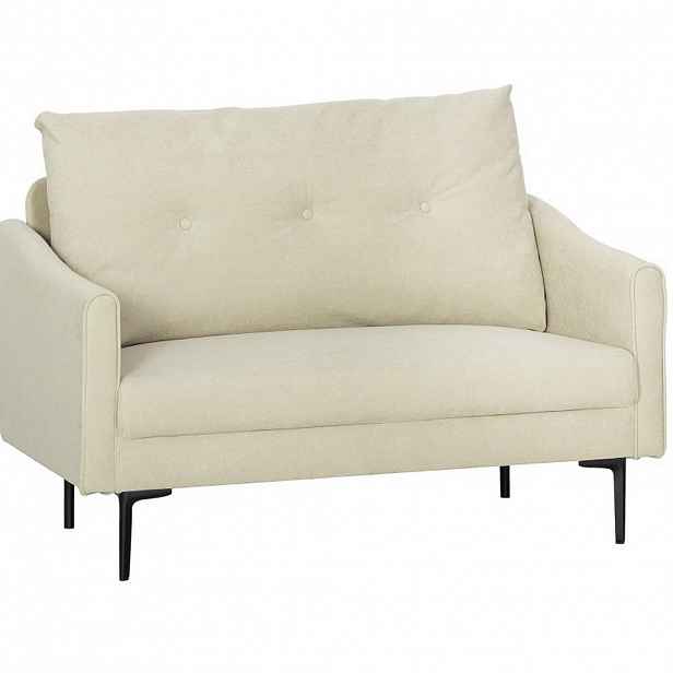 Modfu POHOVKA pro 2 osoby z kovu 124x73x92 cm krémově bílá s pěnovým polstrováním a stabilními kovovými nohami