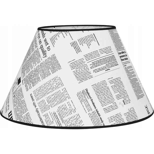 Stínidlo pro stojací lampu kužel bílé noviny 50 cm