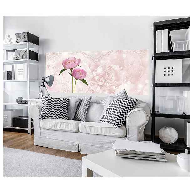 Vliesová fototapeta Růžové Pivoňky Barokní tanec květin 250x104 lepidlo