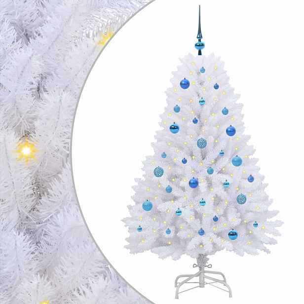 vidaXL Umělý Skládací Vánoční Strom Bílá 150 cm PVC a ocel