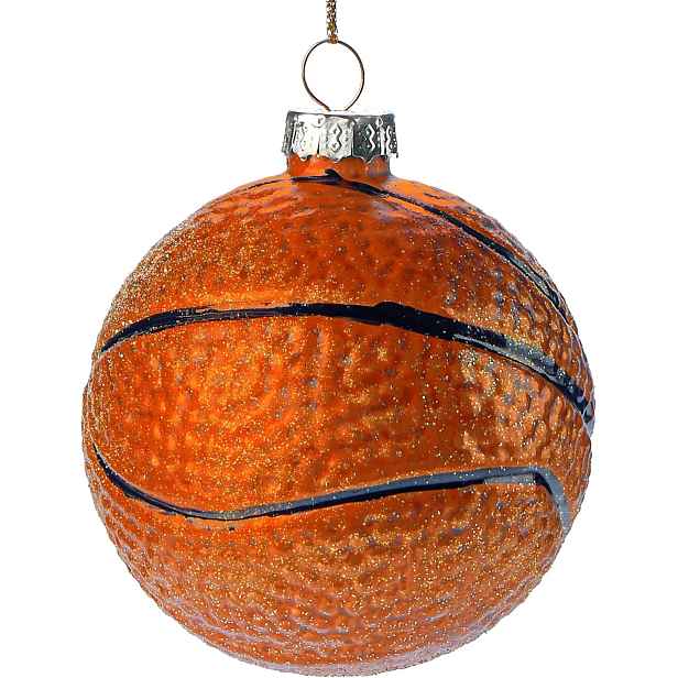 Joiedomi Vánoční skleněná ozdoba na basketbal, malý míč, skleněný