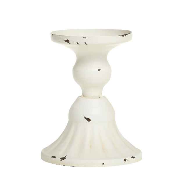 Krémový antik dekorační svícen na úzkou svíčku Livia - Ø 9*11 cm Chic Antique