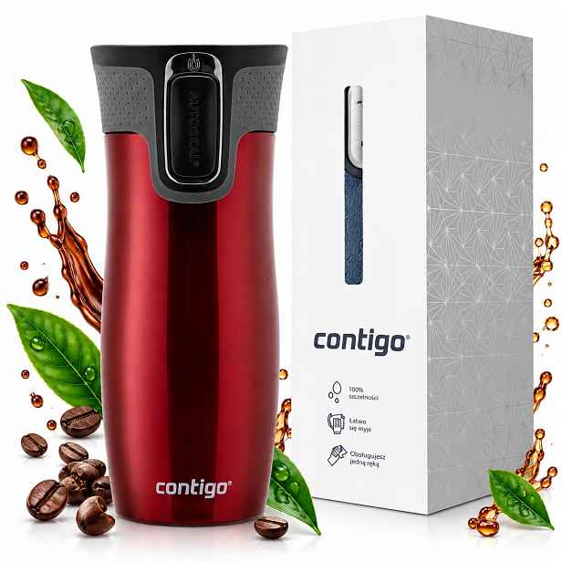 Termohrnek Contigo West Loop 2.0 470 ml na kávu červený l+ Krabička