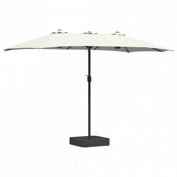 vidaXL Zahradní slunečník Písková 385 x 209 x 244 cm Polyester a ocel