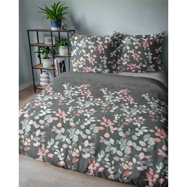 Detexpol A Home Satin 5084 Povlečení saténová větvička grafitová