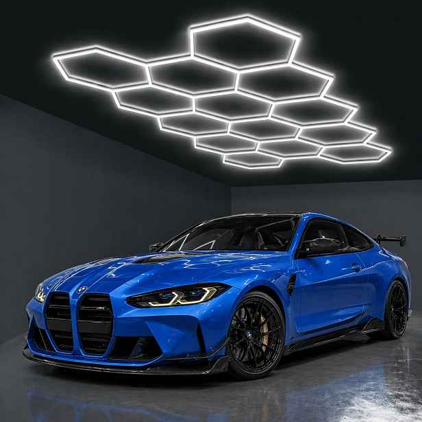 Lampa HEX14 Led medová plástev 394x229 Cm Garáž Dům Studio