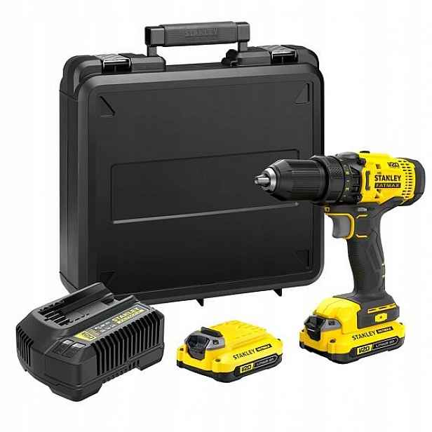 Stanley SFMCD700C2K aku bezuhlíková vrtačka 18V/2*1,5Ah, 50Nm, 0-350/1500 o
