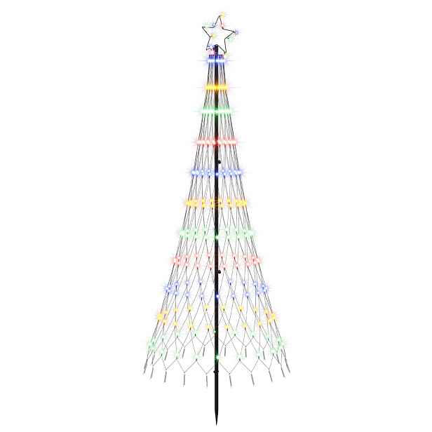 vidaXL LED vánoční strom 180 cm 230 LED Vícebarevná Železo Černá