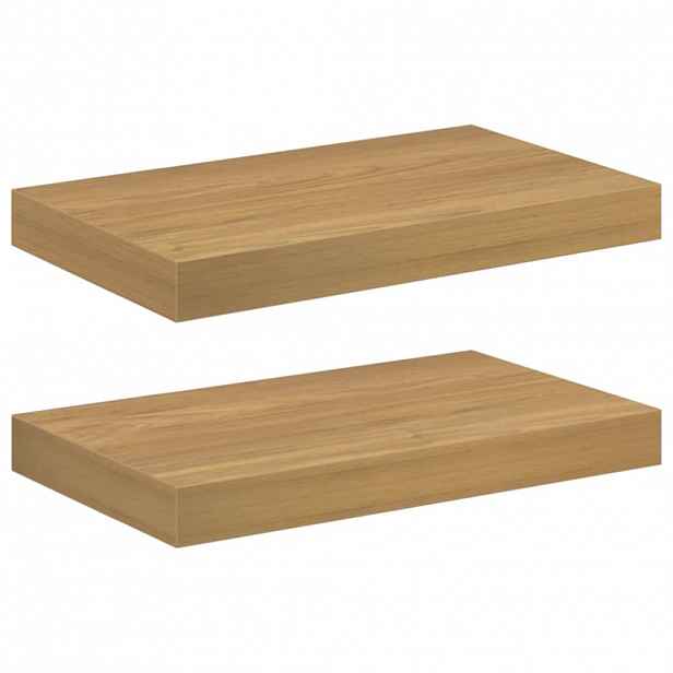 vidaXL Nástěnná polička 2 ks Hnědá 40 x 23,5 x 3,8 cm Kompozitní dřevo