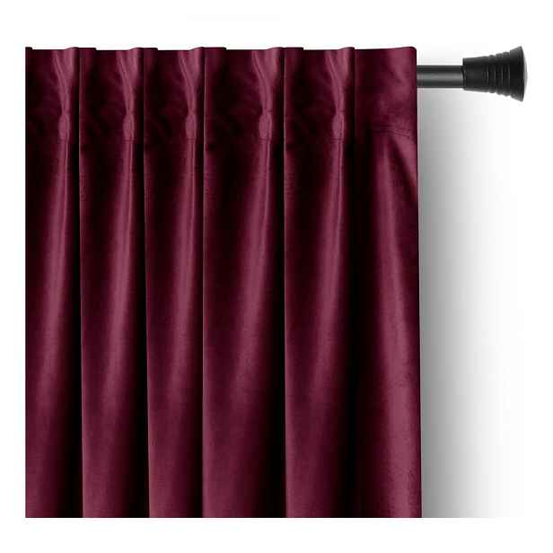 Vínový sametový dimout závěs 140x270 cm Pleat – Restilo
