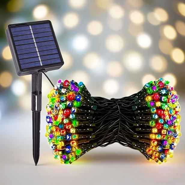 TEMU Vysoce kvalitní solární světelný řetěz, 50LED/23ft/7m, venkovní světelný řetěz pro sváteční dekorace, ideální pro výzdobu dvorů, stromů,