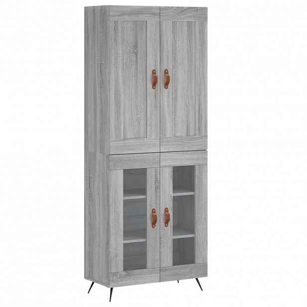 vidaXL Skříň highboard šedá sonoma 69,5 x 34 x 180 cm kompozitní dřevo