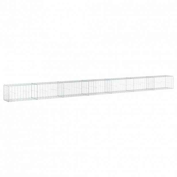 vidaXL Gabionový koš s víkem 700 x 50 x 50 cm pozinkované železo