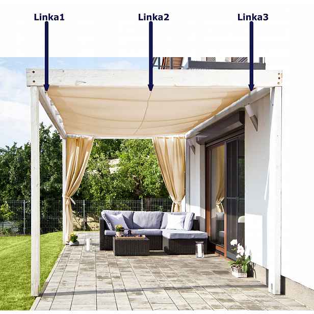 Zahradní Plachta Roztahovatelná Na 3 Lanech 3 x 3 m