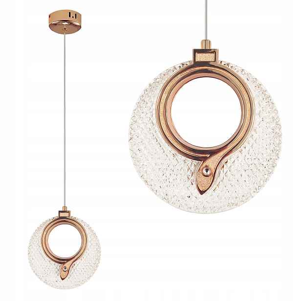 Závěsná Led Lampa Toolight LHJ110-1CP Křišťálově Zlatá Růžová